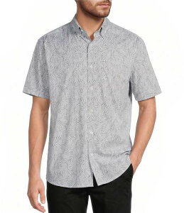 ���E���h�g�D���[�A���h���[�N �����Y �g�b�v�X �V���c �v�����g Roundtree & Yorke Performance Short Sleeve Leaf Printwill Sport Shirt Grey �O���[