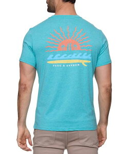 �t���b�O �A���h �A���Z�� �����Y �g�b�v�X �V���c Flag and Anthem Short Sleeve Sun Rays And Surf T-Shirteal Heather �w�U�[