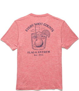 �t���b�O �A���h �A���Z�� �����Y �g�b�v�X �V���c �O���t�B�b�N Flag and Anthem Short Sleeve UPF Performance Graphic T-Shirt Red Heather �w�U�[