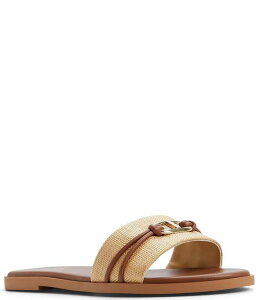 �A���h ���f�B�[�X �V���[�Y �p���v�X ALDO Vasia Woven Hardware Strap Flat Slides Natural