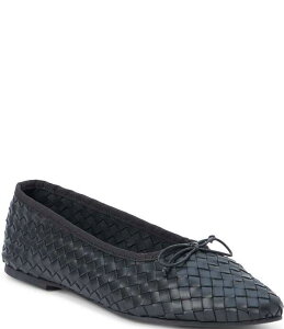�}�`�X ���f�B�[�X �V���[�Y �p���v�X ���U�[ Matisse Smith Woven Leather Ballet Bow Flats Black �u���b�N