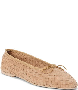 �}�`�X ���f�B�[�X �V���[�Y �p���v�X�G�[�h Matisse Smith Woven Suede Ballet Bow Flats Tan �^��