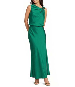 �x�b�c�B�A���h�A�_�� ���f�B�[�X �g�b�v�X �����s�[�X �v�` �M���U�[ �T�e�� Betsy & Adam Petite Size Shoulder Embellishment Double Satin Ruched Blouson Long Dress Emerald �G�������h
