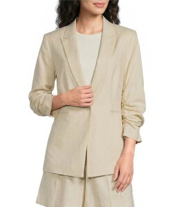 �A���b�N�X�}���[ ���f�B�[�X �A�E�^�[ �R�[�g ���l�� �W���P�b�g Alex Marie Coordinating Mikayla Stretch Linen Blend Collared Long Sleeve Jacket Ercu