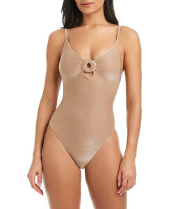 �T���N�`���A���[ ���f�B�[�X �g�b�v�X �����s�[�X Sanctuary Eternal Sunshine Solid Scoop Neck Front Ring Tank One Piece Swimsuitoasted Coconut