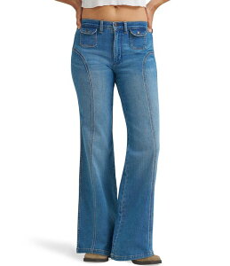 �����O���[ ���f�B�[�X �{�g���X �f�j���p���c �t���A �W�[���Y Wrangler Seamed 70s High Rise Flare Leg Denim Jeans Hazy Horizon �f�j��