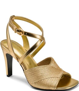 �_�i�L������ ���f�B�[�X �V���[�Y �T���_�� �g�[�� Donna Karan Brookstrappy Metallic Sandals Gold �S�[���h