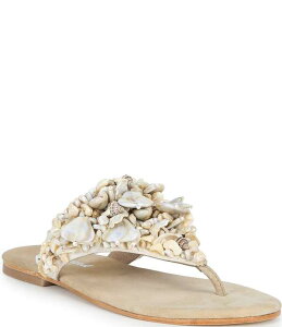 �W�F�t���[ �L�����x�� ���f�B�[�X �V���[�Y �T���_�� Jeffrey Campbell Tidal Wave Shell Thong Sandals Beige Suede Combo �x�[�W��