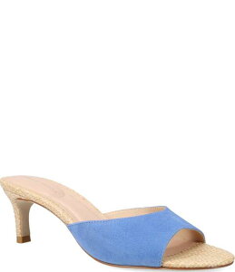 �y�����[�_ ���f�B�[�X �V���[�Y �T���_�� �X�G�[�h Pelle Moda Unia Suede Raffia Stiletto Dress Mules Lake