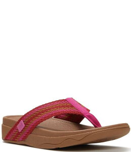 �t�B�b�g�t���b�v ���f�B�[�X �V���[�Y �T���_�� FitFlop Surfa Stripe-Webbing Toe-Post Wedge Sandals Fuchsia Rush �t���[�V��