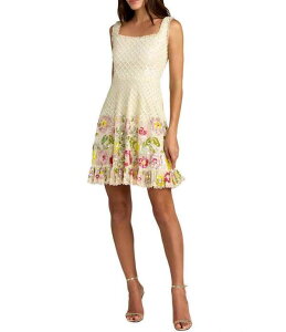 �}�b�N�_�K�� ���f�B�[�X �g�b�v�X �����s�[�X �t���� ���b�V�� �m�[�X���[�u Mac Duggal Beaded Mesh Sleevelessquare Neck Ruffle Dress Nude Multi �}���`�J���[