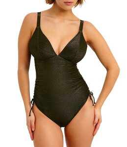 �t���C�� ���f�B�[�X �g�b�v�X �����s�[�X V�l�b�N Freyarizona Wave Adjustable Tie Side Plunge V-Neck One Piece Swimsuit Nebula