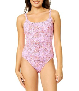 ���C�W���Y ���f�B�[�X �g�b�v�X �����s�[�X Raisins Cosmic Sunsetexture Scoop Neck One Piece Swimsuit Pink/Red ���b�h