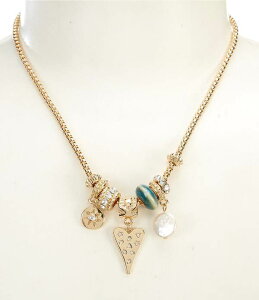 �A���i&�A���@ ���f�B�[�X �A�N�Z�T���[ �l�b�N���X�E�`���[�J�[ ���[�X Anna & Ava Rondelle Charm Statement Necklace Crystal/Gold �S�[���h