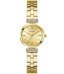 �Q�X ���f�B�[�X �A�N�Z�T���[ �r���v T�V���c Guess Women's Quartz Analogold Tone Round Stainlessteel Bracelet Watch Gold �S�[���h