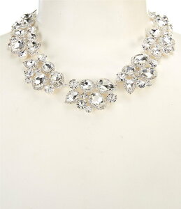 �Z�U���k ���f�B�[�X �A�N�Z�T���[ �l�b�N���X�E�`���[�J�[ ���[�X Cezanne Harlow Clusterstatement Necklace Silver/Crystal �V���o�[