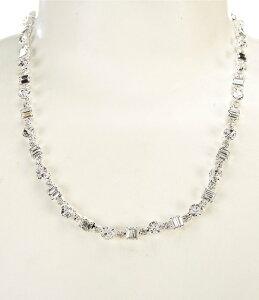 �Z�U���k ���f�B�[�X �A�N�Z�T���[ �l�b�N���X�E�`���[�J�[ ���[�X Cezanne Baguette Chain Statement Necklace Silver/Crystal �V���o�[