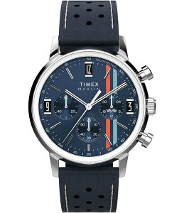 �^�C���b�N�X ���f�B�[�X �A�N�Z�T���[ �r���v ���U�[ Timex Men's Marlin Quartz Chronograph Blue Leather Strap Watch Blue �u���[