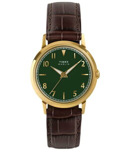 �^�C���b�N�X ���f�B�[�X �A�N�Z�T���[ �r���v ���U�[ Timex Unisex Marlin Quartz Analog Leather Strap Watch Brown �u���E��