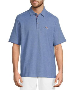 �g�b�~�[�o�n�} �����Y �g�b�v�X �V���c �g�[�� Tommy Bahama Big & Tall Geo Rio 5 O' Clock Americana Short Sleeve Polo Shirt Bright Cobalt Heather �w�U�[