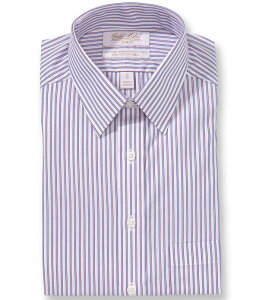 ���E���h�g�D���[�A���h���[�N �����Y �g�b�v�X �V���c �X�����t�B�b�g Roundtree & Yorke Gold Label Slim Fit Non-Iron Point Collar Striped Poplin Dresshirt Blue/Red/White �z���C�g