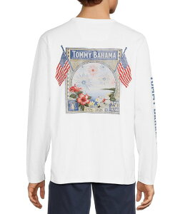 �g�b�~�[�o�n�} �����Y �g�b�v�X �V���c Tommy Bahama Long May It Wave Americana Long Sleeve T-Shirt White �z���C�g