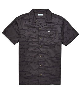 �R�����r�A �����Y �g�b�v�X �V���c �v�����g Columbia PFG River Lodge Fish Print Short Sleeve Woven Camp Shirt Shark/Tarpon
