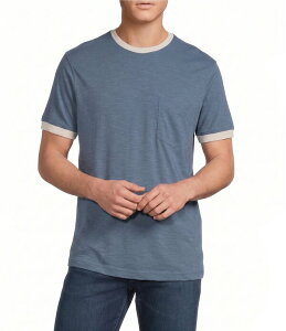 �_�j�G�� �N���~�� �����Y �g�b�v�X �V���c �f�j�� Cremieux Premium Denim Solid Short Sleeve Ringer T-Shirt Dusty Blue �u���[