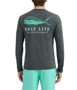 �\���g���C�t �����Y �g�b�v�X �V���c Salt Life Mahi Way Long Sleeve Uvapor Performance T-Shirt Black Heather �u���b�N