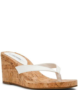 �X�e�B�[�u �}�f�� ���f�B�[�X �V���[�Y �T���_�� ���U�[ Steve Madden Playing Cork Nappa Leather Wedge Thong Sandals White �z���C�g