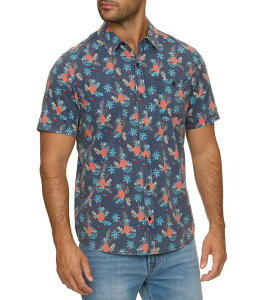 �t���b�O �A���h �A���Z�� �����Y �g�b�v�X �V���c Flag and Anthem Flag & Anthem Janesville Tropical Button Front Shirt Navy/Red/White �z���C�g