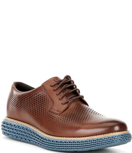 �R�[���n�[�� �����Y �V���[�Y �I�b�N�X�t�H�[�h �J���[�u���b�N ���U�[ Cole Haan Men's OriginalGrand 2.0 Perforated Leather Colorblock Plain Toe Oxfords Dark Sequoia/Natural/China Blue �u���[
