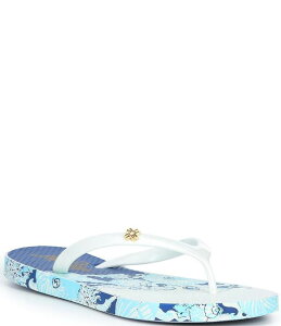 �����[�s�����b�c�@�[ ���f�B�[�X �V���[�Y �T���_�� �v�����g Lilly Pulitzer Vinyl Printed EVA Flip Flops Resort White Shell Shine �z���C�g