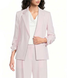 �q���[�S�{�X ���f�B�[�X �A�E�^�[ �R�[�g �u���U�[ BOSS By Hugo Boss Jia Notch Lapel Bracelet Sleeve Blazer Light Pastel Pink �s���N