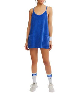 �t���[�s�[�v�� ���f�B�[�X �g�b�v�X �����s�[�X �~�j �p�C�� �m�[�X���[�u Free People FP Movement Hot Shotowel Terry Scoop Neck Sleeveless Mini Dress Electric Shock