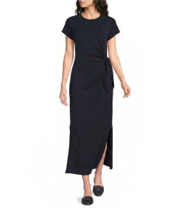 �M�u�\���A���h���e�B�}�[ ���f�B�[�X �g�b�v�X �����s�[�X �~�f�B �j�b�g Gibson & Latimer Knit Round Neckline Short Sleeve Fit and Flare Midi Dress Navy �l�C�r�[