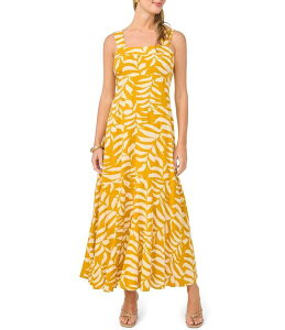 ���B���X�J���[�g ���f�B�[�X �g�b�v�X �����s�[�X �m�[�X���[�u �}�L�V Vince Camuto Square Neck Sleeveless Pro Leaf Maxi Dress GOLDEN HUE