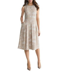 �J�X�p�[�� ���f�B�[�X �g�b�v�X �����s�[�X �Ђ��� Kasper Princesseam Box Pleat Knee Length Dresstraw Melange/White �z���C�g