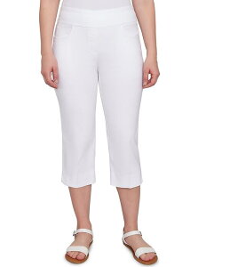 ���r�[�A�[���f�B�[ ���f�B�[�X �{�g���X �J�W���A���p���c �X�g���[�g �L���b�v Ruby Rd. Stretch Straight Leg Pull-On Capri Pants White �z���C�g