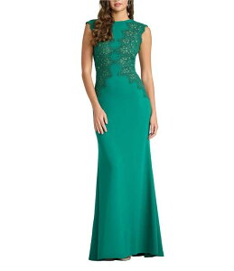 �^�_�V�V���[�W ���f�B�[�X �g�b�v�X �����s�[�X �N���[�v �m�[�X���[�u ���[�X Tadashi Shoji Sleeveless Corded Lace Textured Crepe Gown Emerald �G�������h