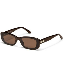 �N�G�C ���f�B�[�X �A�N�Z�T���[ �T���O���X�E�A�C�E�F�A QUAY Women's Vibe Check 35mm Rectangle Sunglasses Chocolate/Brown �u���E��
