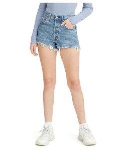 ���[�o�C�X ���f�B�[�X �{�g���X �n�[�t�p���c�E�V���[�c �V���[�g�p���c �f�j�� Levi'sR 501R Original High Rise Frayed Hem Denim Shorts Jazz Solo �f�j��