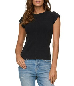 �t���b�O �A���h �A���Z�� ���f�B�[�X �g�b�v�X �V���c �L���b�v Flag and Anthem Peyton Cap Sleeve T-Shirt Black �u���b�N