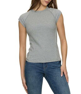 �t���b�O �A���h �A���Z�� ���f�B�[�X �g�b�v�X �V���c �L���b�v Flag and Anthem Peyton Cap Sleeve T-Shirt Light Grey Heather �O���[