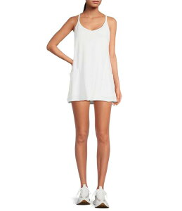 �t���[�s�[�v�� ���f�B�[�X �g�b�v�X �����s�[�X �~�j �m�[�X���[�u Free People FP Movement Hot Shot Scoop Neck Sleeveless Patch Pocket Mini Dress White �z���C�g