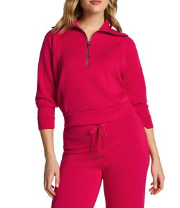 �X�p���N ���f�B�[�X �A�E�^�[ �R�[�g �n�[�t�W�b�v �W���P�b�g Spanx AirEssentialsR Coordinating Long Sleeve Half Zip Jacket Fuchsia �t���[�V��