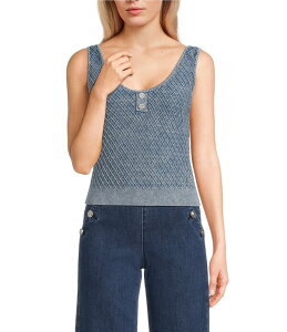 �Q�X ���f�B�[�X �g�b�v�X �V���c �Z�[�^�[ �m�[�X���[�u �j�b�g Guess Lylah Sleeveless Patterned Sweater Knitank Top Moonlit Night