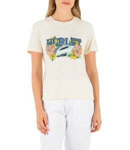 �n�[���[ ���f�B�[�X �g�b�v�X �V���c �t�����[�� �t�����[ Hurley Tidal Tropical Floral Classic Short Sleeve T-Shirt Off-White �I�t�z���C�g
