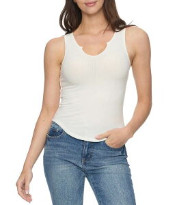 �t���b�O �A���h �A���Z�� ���f�B�[�X �g�b�v�X �V���c ���u �j�b�g Flag and Anthem Anna Notch Neck Ribbed Knitank Top White �z���C�g