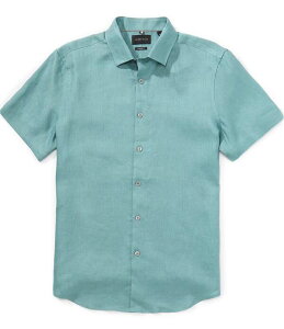 �y���[�G���X �����Y �g�b�v�X �V���c �g�[�� ���l�� Perry Ellis Big & Tall Solid Linen Short Sleeve Woven Shirt Arctic